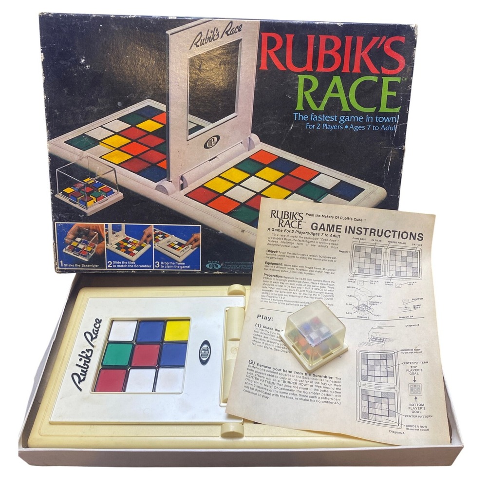 Vintage 1982 Ideal Rubik's Race Board Game‎ Shaker Instructions